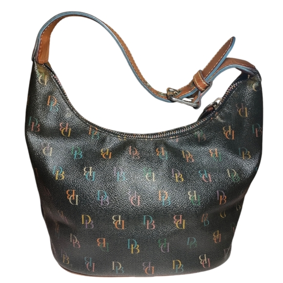 Vintage Dooney & Bourke Rainbow Monogram Hobo - Picture 3 of 12